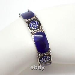 Blue Enamel Bracelet Sterling Silver Scandinavia