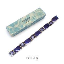 Blue Enamel Bracelet Sterling Silver Scandinavia