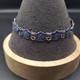 Blue Enamel Flower Silver Bracelet Vintage Silver Used