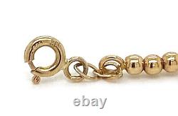 Blue Enamel Good Luck Eye Hand Charm 14k Yellow Gold Beaded Flex Bracelet