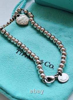 Blue Enamel Mini Heart Tag Bracelet