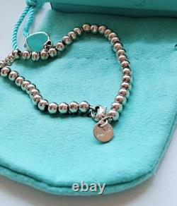 Blue Enamel Mini Heart Tag Bracelet