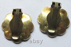 Blue Floral Enamel David Anderson Bracelet + Earrings Set Sterling Silver H949