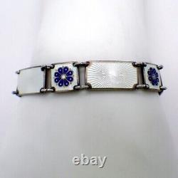 Blue White Enamel Bracelet Sterling Silver David Andersen