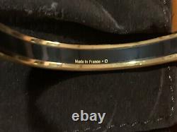 Bnib Hermes Fin Capitales Blue Background Gold Trim Bangle Bracelet Sz Small