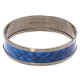 Bottega Veneta Blue Enamel Metal Woven Bracelet, Brand Size S