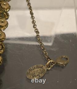 Bracelet Michal Negrin Rhinestone Enamel Lace Blue Flowered Handmade EUC