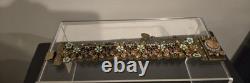 Bracelet Michal Negrin Rhinestone Enamel Lace Blue Flowered Handmade EUC