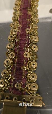 Bracelet Michal Negrin Rhinestone Enamel Lace Blue Flowered Handmade EUC