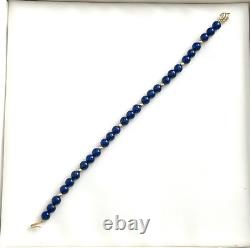 Bracelet Royal Navy 14K Gold Clasp Beads Blue Enamel Beads 10gr 7.75 14ct