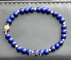 Bracelet Royal Navy 14K Gold Clasp Beads Blue Enamel Beads 10gr 7.75 14ct