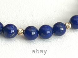 Bracelet Royal Navy 14K Gold Clasp Beads Blue Enamel Beads 10gr 7.75 14ct