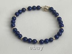 Bracelet Royal Navy 14K Gold Clasp Beads Blue Enamel Beads 10gr 7.75 14ct