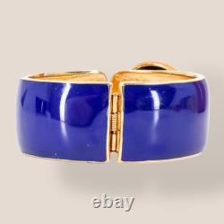 CINER, Signed Vintage, 18k Gold Plated, Art Deco Blue Enamel & Crystal Bracelet