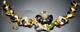 Coro Navy Blue Enamel Rhinestone Flower Early Vintage Bracelet