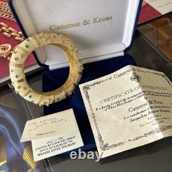 Camrose Kross JBK Enamel Cream Blue Stone Cuff, Hinged Bangle Bracelet