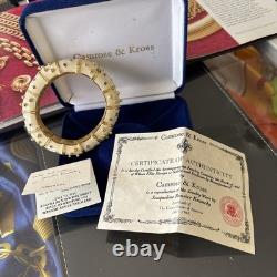 Camrose Kross JBK Enamel Cream Blue Stone Cuff, Hinged Bangle Bracelet