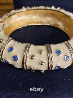 Camrose & Kross Jackie Kennedy collection Gold & Cream Enamel Cuff Bracelet