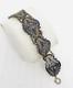 Chinese Export Sterling Silver Blue Enamel Filigree Bracelet 19g Vintage Jewelry
