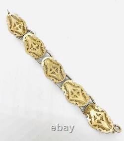 Chinese Export Sterling Silver Blue Enamel Filigree Bracelet 19g Vintage Jewelry