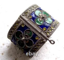 Chinese clamper bracelet cloisonné enamel blue theme