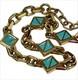 Christian Dior Bracelet Blue Enamel Gold Length 9.8 In. Vintage