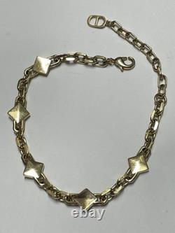 Christian Dior Bracelet Blue Enamel Gold Length 9.8 in. Vintage