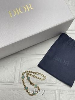 Christian Dior Bracelet Blue Enamel Gold Length 9.8 in. Vintage