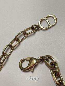 Christian Dior Bracelet Blue Enamel Gold Length 9.8 in. Vintage