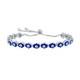 Classic Women's Bracelet Sterling Silver Blue Enamel Evil Eye Hamsa Bolo T-8018