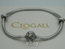 Clogau Silver & 9ct Rose Gold Blue Enamel Bead Charm Bracelet 19cm RRP £139.00