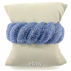 Costume With Blue CZs Hinged Bangle Bracelet