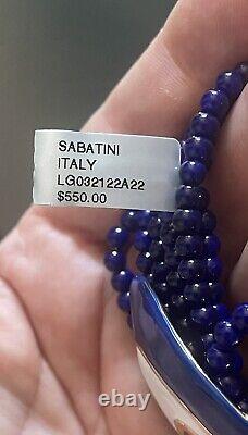 Cristina Sabatini Sterling Silver Blue Lapis Enameled Evil Eye Stretch Bracelet