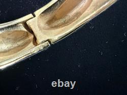 Crown Trifari Blue Enamel Rhinestone Clamper Bracelet Alfred Philippe 1960s Crown Trifari Blue Enamel Rhinestone Clamper Bracelet Alfred Philippe 1960s