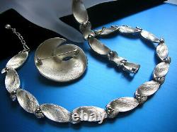 Crown Trifari Enamel Glass Turquoise Ballotini Bead Necklace Bracelet Brooch Set