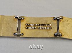 David Andersen Norway Enamel Cobalt Blue Sterling Silver 925 Link Bracelet