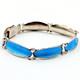 David Andersen Norway Sterling Silver 925 Blue Enamel Panel Small Bracelet 5.75