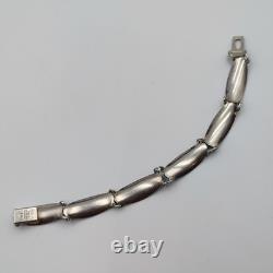David Andersen Norway Sterling Silver 925 Blue Enamel Panel Small Bracelet 5.75