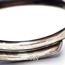 David Andersen Sterling Silver Norway Blue Guilloche Enamel bypass bracelet