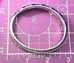 David Andersen Sterling Silver Norway Blue Guilloche Enamel bypass bracelet