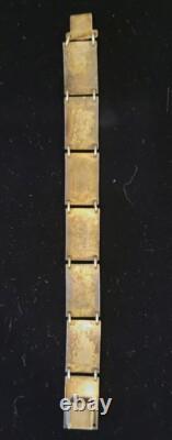 David Anderson Blue Enamel 7 panel Sterling silver bracelet made in Norway