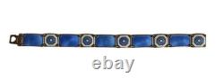 David Anderson Blue & White Enamel Gilt Sterling Necklace & Bracelet