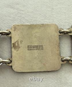 David Anderson Norway Sterling Silver Fairytale Enamel Story Book Panel Bracelet
