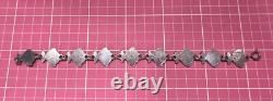 Denmark Volmer Bahner Sterling Silver Nautical Blue Enamel Fish Bracelet 6.1/2