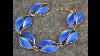 Double Leaf Bracelet By David Andersen In Sterling With Blue Enamel