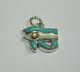 Egyptian Horus Eye Turquoise Agate Silver Enamel Bracelet Amulet