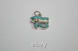 EGYPTIAN HORUS EYE Turquoise Agate Silver Enamel Bracelet Amulet