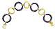 Elegant Ladies Estate 18k 750 Yellow Gold Blue Enamel Circle Sapphire Bracelet