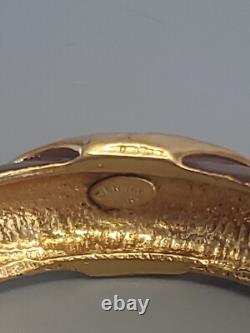 Erwin Pearl & Robert Blue Vintage Hinged Enameled Bangle Bracelets Lot Of 3