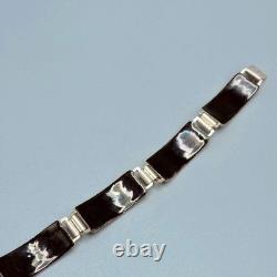 Estate Perli Sterling Silver & Blue Enamel Bracelet